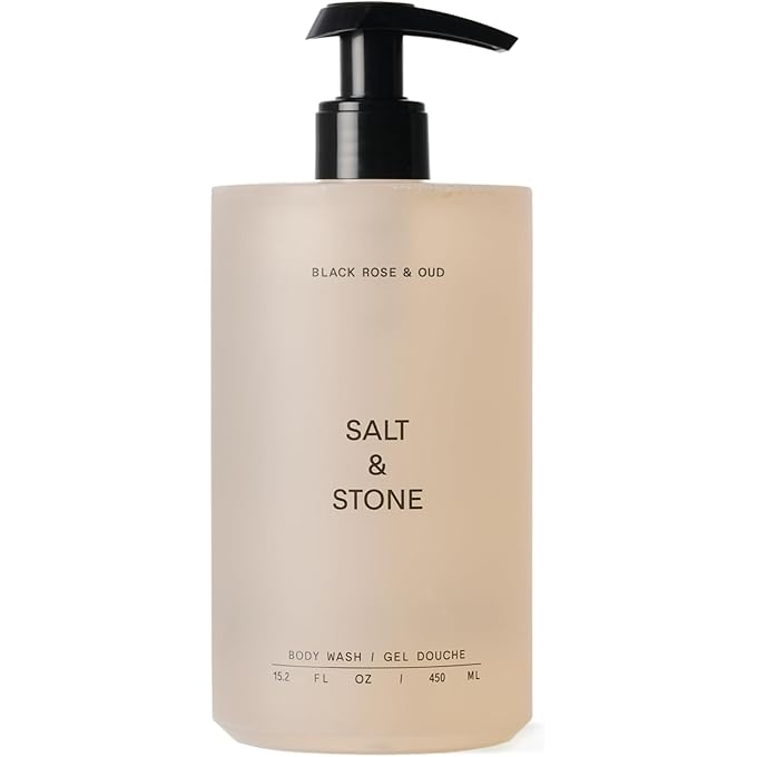 Salt & Stone Black Rose & Oud Body Wash | Hydrating Gel Cleanser | Clean, Nourish & Soften Skin | Made with Niacinamide & Hyaluronic Acid | Free From Parabens, Sulfates & Pthalates (15.2 oz)